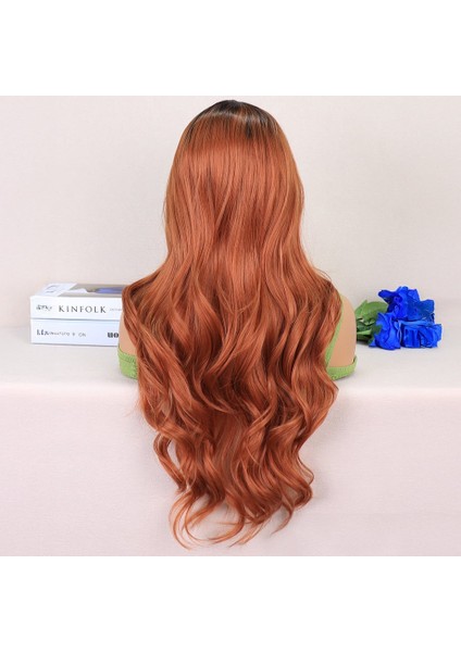 Siyah / Açık Bakır Ombreli Dalgalı Uzun Boy Tül Peruk fırsatları