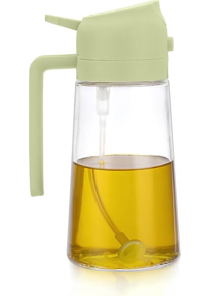 Yeşil cam yağdanlık, sprey ve yağ dökücü, şık ve kullanışlı tasarım 0.5L