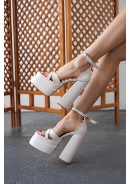 Stil Modern Kadın Çapraz Bant Çift Platform Luxury Özel Tasarım Gündüz Gece Abiye Ayakkabı