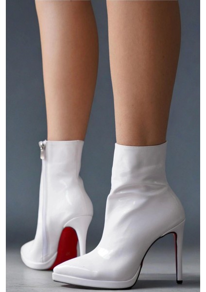 Stil Modern Kadın Kısa Platform Topuklu Bot Özel Tasarım Gündüz Gece Abiye Ayakkabı