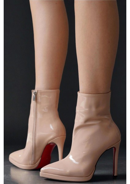 Stil Modern Kadın Kısa Platform Topuklu Bot Özel Tasarım Gündüz Gece Abiye Ayakkabı