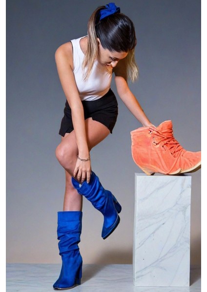 Kadın Moda Kalın Topuk Körüklü Kısa Çizme Şık Tasarım fiyatları