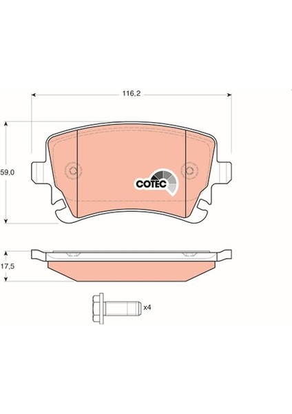 Arka Balata Vw Transporter T5 03-09 A4 04-09 A6 04-11 A8 03-10 Fişsiz