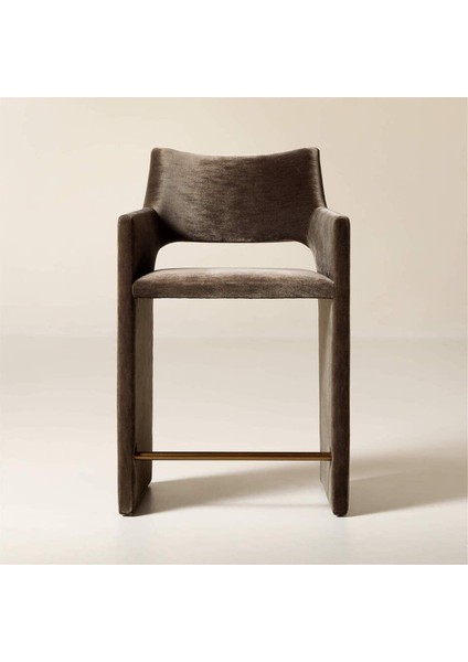 Foley Mink Kadife Tezgah Taburesi, Lüks ve Konforlu Tasarım