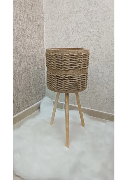Bambu Saksı Halat Saksı Ahşap Saksı Hasır Saksı