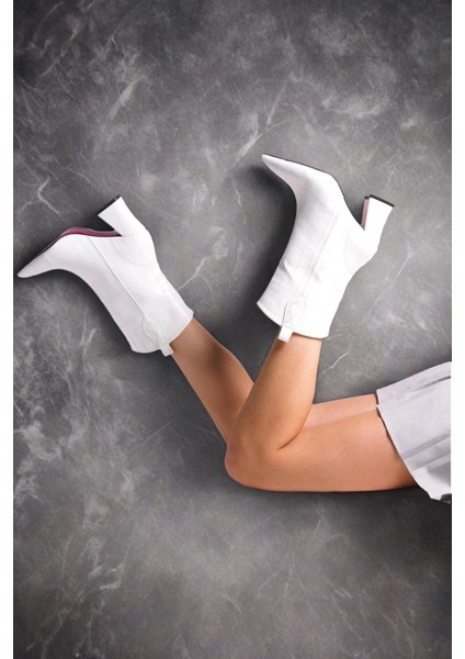 Stil Modern Kadın Sivri Burun Kovbot Bot Özel Tasarım Gündüz Gece Abiye Ayakkabı