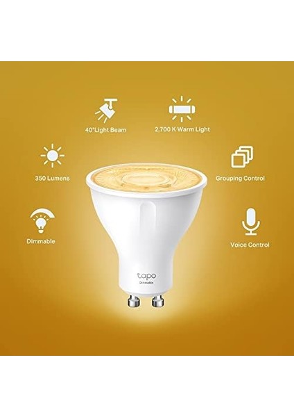 L610, Akıllı Wi- Fi Spot Işığı, Ayarlanabilir Parlaklık, GU10 Lamba Tabanı, Uzaktan Kumanda, Enerji Tasarrufu, Alexa ve Google Home ile Çalışır, Hub Gerektirmez