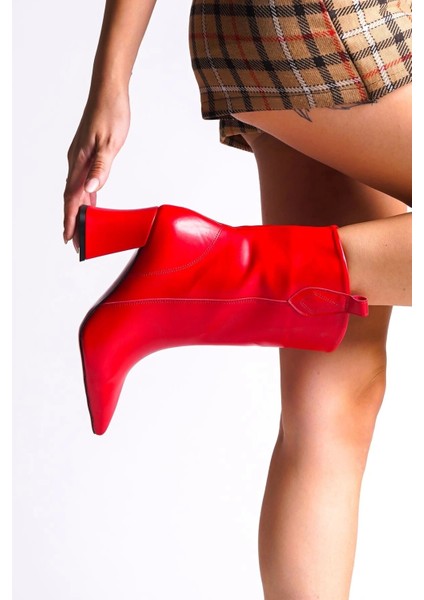 Stil Modern Kadın Sivri Burun Kovbot Bot Özel Tasarım Gündüz Gece Abiye Ayakkabı