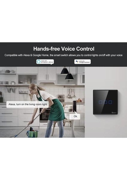 Menashop T3EU2C - Akıllı Anahtar- Google ve Alexa Uyumlu