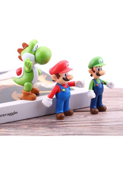 Süper Mario Kardeşler Anime Karakter Figür Oyuncak Seti Süper Mario Luigi & Dinozor Yoshi Bir Arada fiyatları