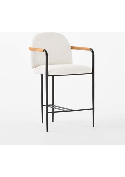 Avont Döşemeli Beyaz Performans Kumaş Metal Tezgah Taburesi fiyatları