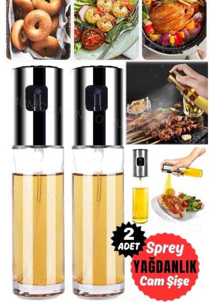 2'li Yağ ve Sirke Püskürtücü Seti, Renkli, 100 ml, Pratik ve Kullanışlı Dispenserler fırsatları