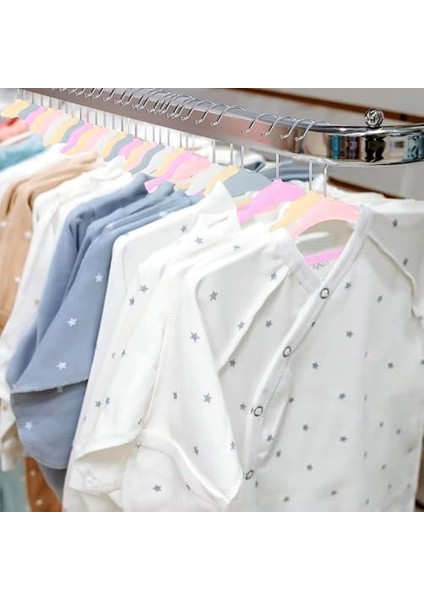 Adet Çocuk Bebek Askısı, Kadife Kaymaz Sağlam Elbise Askısı, 360 Derece Döner Kancalı Gömlek Pantolon Tshirt Mont Askı (Pembe)