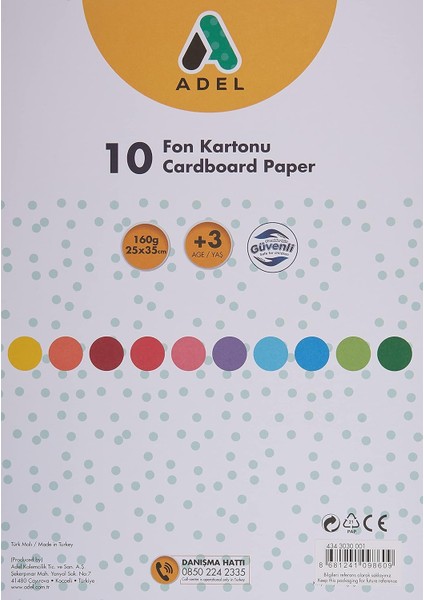 Menashop Metrashop Fon Kartonu, 25X35, Karışık, 10'lu