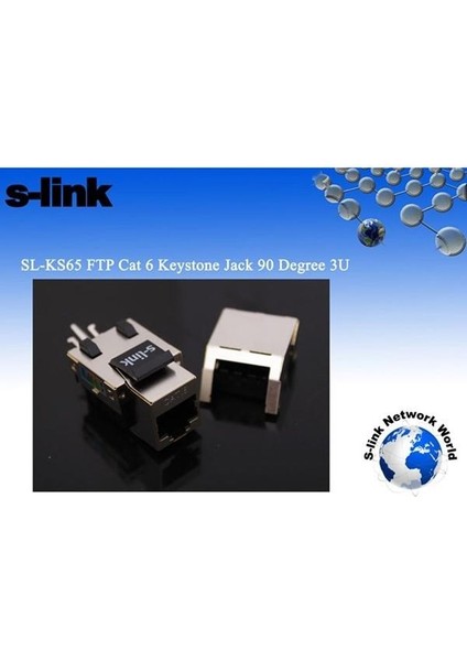 S-Lınk SL-KS65 Utp Cat6 90 Derece 3u Keystone Jack