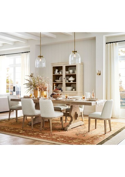 Layton Döşemeli Yemek Sandalyesi, Şık ve Konforlu Meşe Ayaklı Tasarım, 1 Adet indirimleri