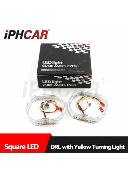 Kırmızı Kare Far Içi Angel LED Halka G137