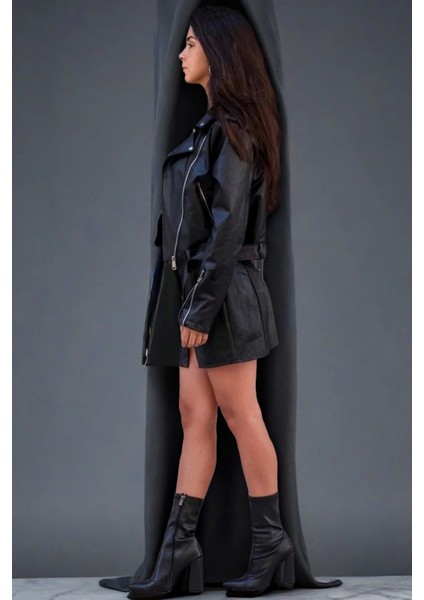 Kadın Streç Süet Kalın Topuklu Bot Sivri Burun Detaylı Şık Rahat Modern Tarz fiyatları