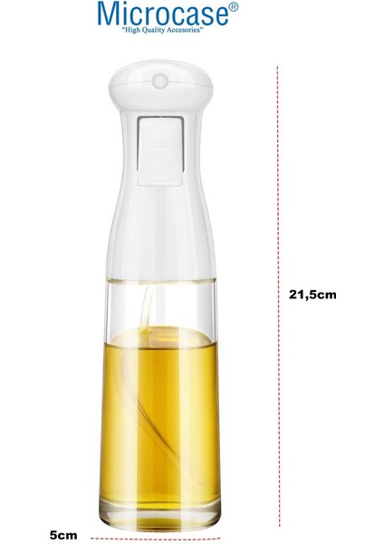 200 ml Çok Amaçlı Cam Yağdanlık Sprey Şişe, Beyaz, Mutfak ve Hava Fritözü Kullanımı, 2'li