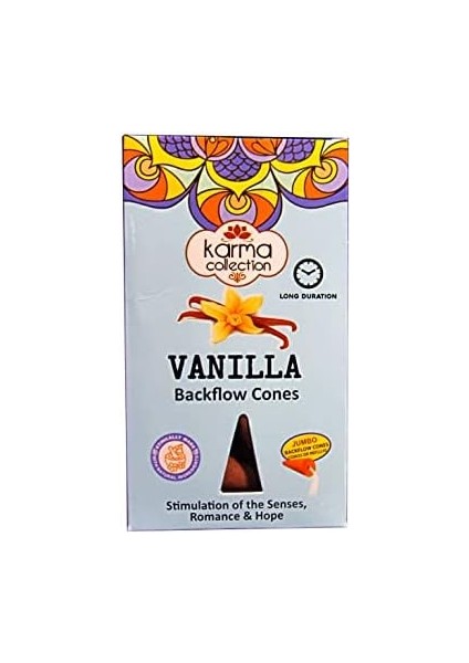 Menashop Metrashop Darshan Hd Vanilya Aromalı Karma Collection Long Time Uzun Süreli Geri Akış Jumbo Boy Backflow Cones Konik Tütsü Paket 10 Adet