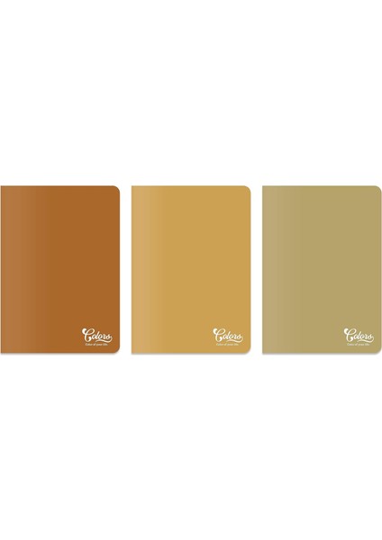 Menashop Metrashop Colors Vintage Serisi, A5 60 Yaprak Çizgisiz Karton Kapaklı Defter 3'lü Paket, Kahverengi, Sarı, Açık Yeşil