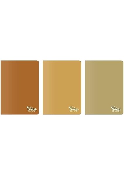 Menashop Metrashop Colors Vintage Serisi, A5 60 Yaprak Çizgisiz Karton Kapaklı Defter 3'lü Paket, Kahverengi, Sarı, Açık Yeşil