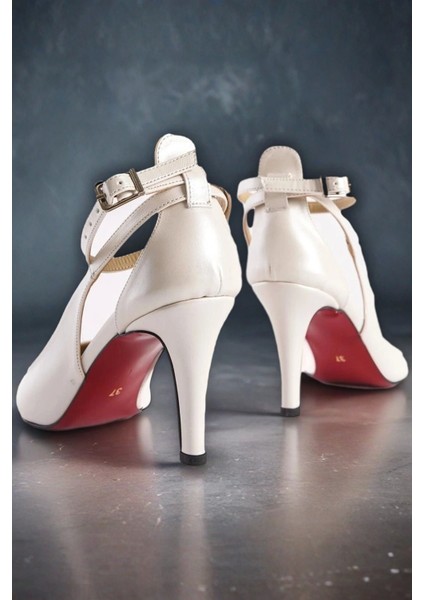 Stil Modern Kadın Tek Baret Kısa Topuklu Ayakkabı Özel Tasarım Gündüz Gece Abiye Ayakkabı