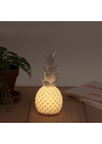 ® Ananas Şeklinde Desenli Büyük Boy Pilli Masa ve Gece Lambası