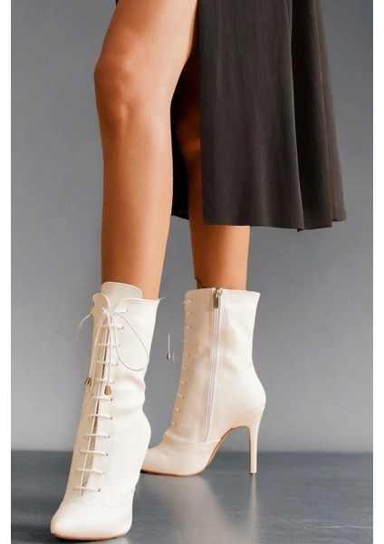 Stil Modern Kadın Bağcıklı Ince Topuklu Uzun Bot Özel Tasarım Gündüz Gece Abiye Ayakkabı fırsatları