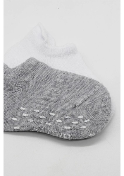 2'li Sneakers Kaymaz Basic Penye Çorap BS20103 Gri Beyaz modelleri