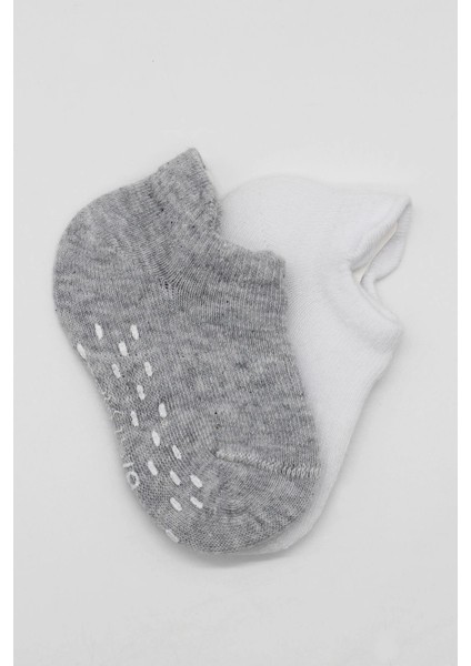 2'li Sneakers Kaymaz Basic Penye Çorap BS20103 Gri Beyaz fırsatları