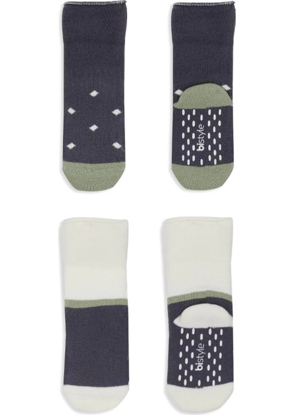 Puanlı Kaymaz Havlu Soket Çorap 2'li BS10502 Antrasit modelleri