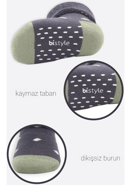 Puanlı Kaymaz Havlu Soket Çorap 2'li BS10502 Antrasit fırsatları
