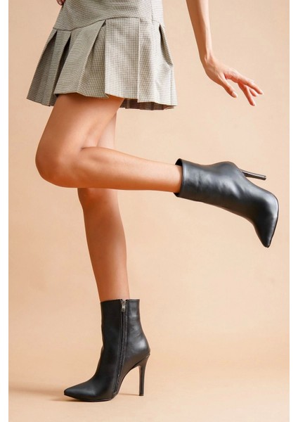 Kadın Ince Topuklu Orta Boy Şık Fermuarlı Günlük Ve Davetler Için Modern Bot