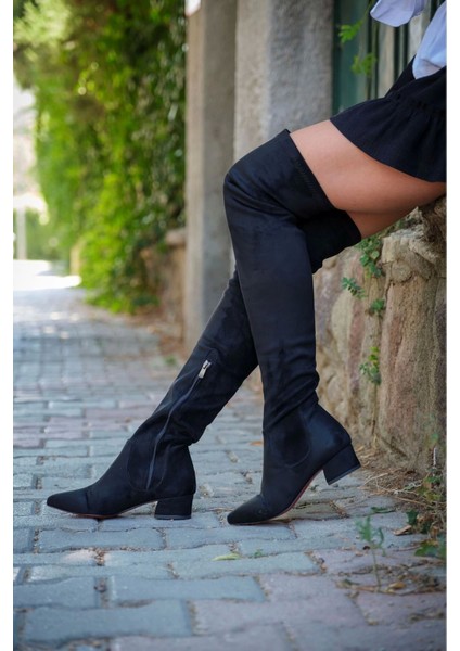 Stil Modern Kadın Kısa Topuklu Diz Üstü Streç Çizme Özel Tasarım Gündüz Gece Abiye Ayakkabı modelleri