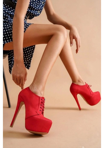 Stil Modern Kadın Bağcıklı Ince Topuklu Platform Bot Özel Tasarım Gündüz Gece Abiye Ayakkabı fırsatları