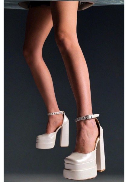 Stil Modern Kadın Çift Platform Özel Tasarım Gündüz Gece Abiye Ayakkabı