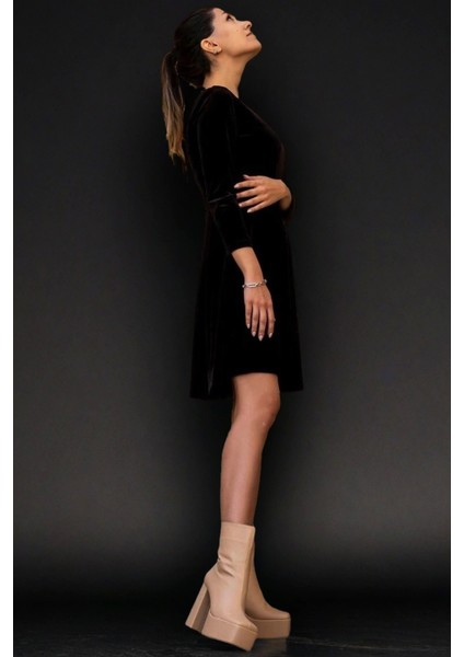 Stil Modern Kadın Kalın Topuk Yüksek Bot Özel Tasarım Gündüz Gece Abiye Ayakkabı fırsatları