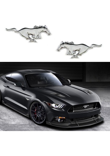 Ford Mustang Shelby Gt Koşan At Çamurluk Yanı Krom Metal Logo Arma modelleri