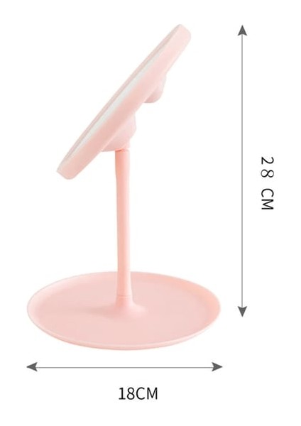 Dokunmatik Parlaklık Ayarlı Işıklı Makyaj Aynası, Table Lamp Makeup Mırror (Pembe Renk) fiyatları