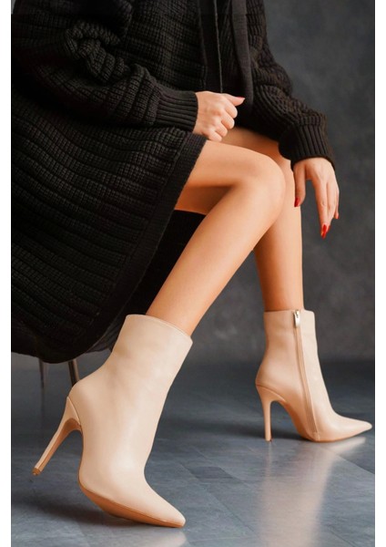 Kadın Ince Topuklu Orta Boy Şık Fermuarlı Günlük Ve Davetler Için Modern Bot