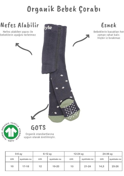 Tekli Puan Kaymaz Havlu Külotlu Çorap BS50502 Antrasit fiyatları