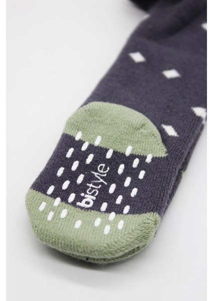 Tekli Puan Kaymaz Havlu Külotlu Çorap BS50502 Antrasit modelleri