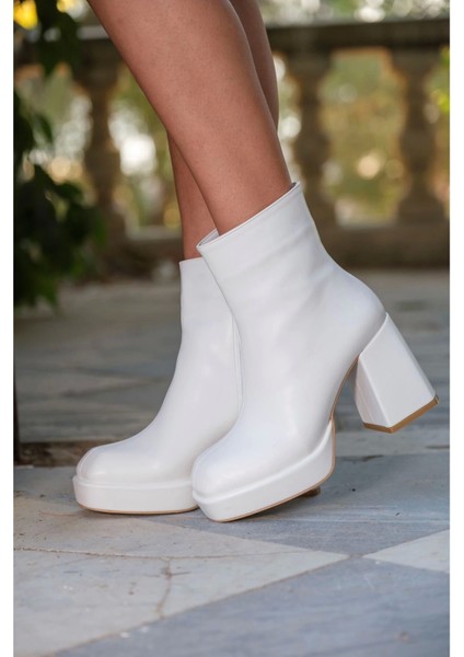 Stil Modern Kadın Kalın Topuk Platformlu Bot Özel Tasarım Gündüz Gece Abiye Ayakkabı fırsatları