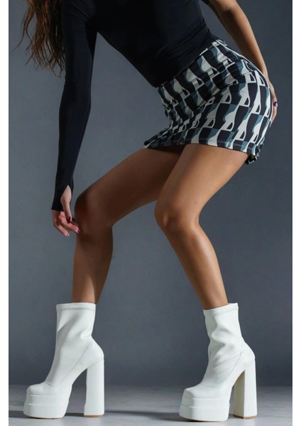 Stil Modern Kadın Çift Platform Kalın Topuk Bot Özel Tasarım Gündüz Gece Abiye Ayakkabı fırsatları