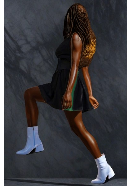 Stil Modern Kadın Kısa Kalın Topuk Bot Özel Tasarım Gündüz Gece Abiye Ayakkabı fiyatları