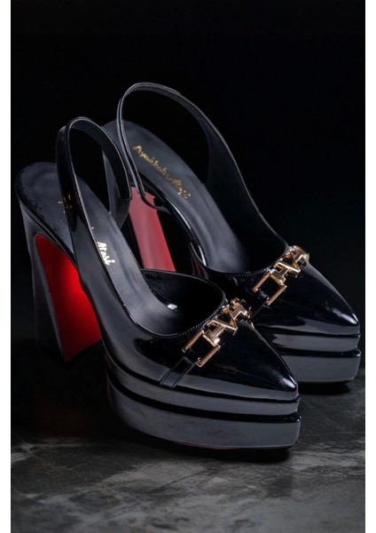 Stil Modern Kadın Çift Platform Arka Açık Yüksek Topuklu Ayakkabı Tasarım Gündüz Gece Abiye Ayakkabı fiyatları