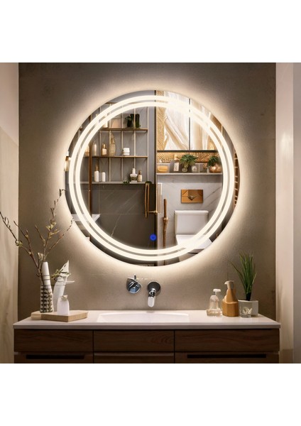 Luna Günışığı Led'li Kumlamalı Lavabo & Banyo Aynası (Dokunmatik Sensörlü) modelleri
