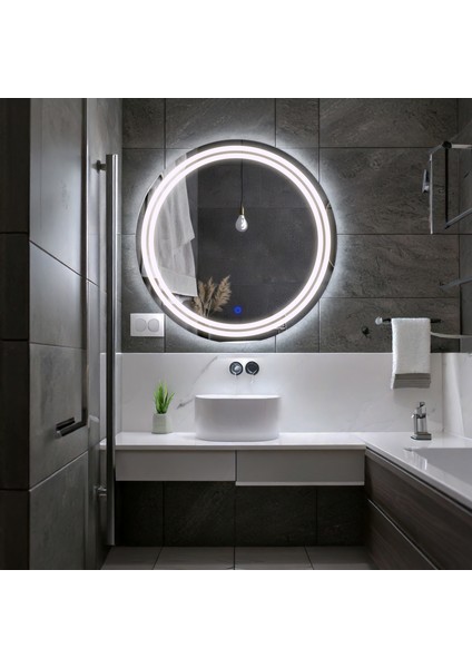 Luna Beyaz Led'li Kumlamalı Lavabo & Banyo Aynası (Dokunmatik Sensörlü) fiyatları