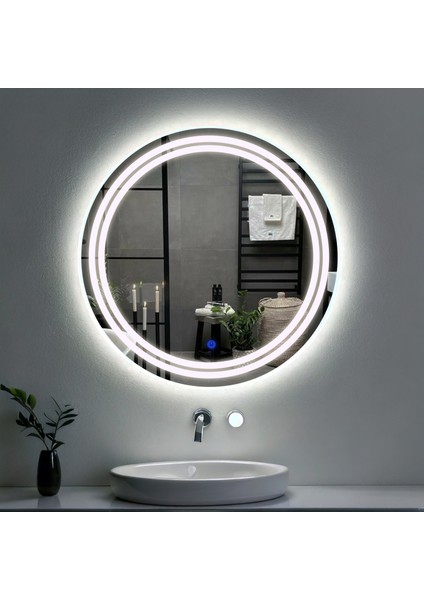 Luna Beyaz Led'li Kumlamalı Lavabo & Banyo Aynası (Dokunmatik Sensörlü) modelleri